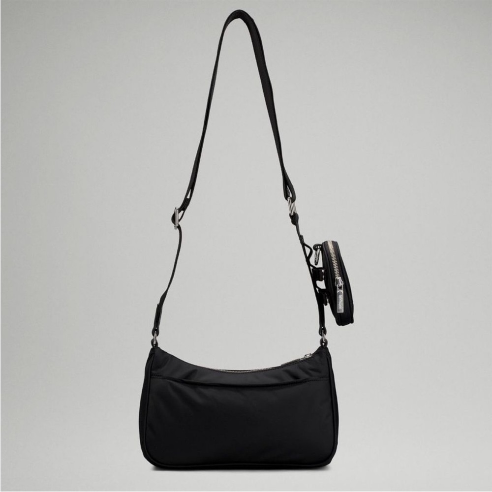 lululemon athletica Black Crossbody Shoulder Bag with Detachable Pouch